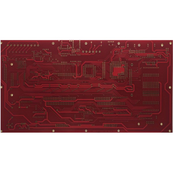 2 layers pcb with red soldermask