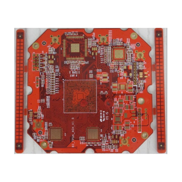 8 layers impedance PCB with red soldermask